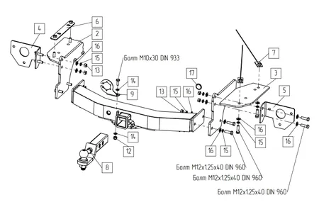 Фаркоп TowRus для GAC GS8 2021- Арт. 109183 109183 в Омск