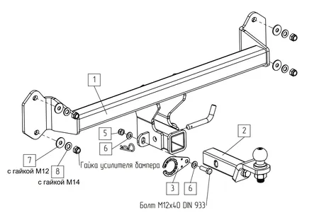 Фаркоп TowRus для BMW iX1 2022-  049113 в Омск