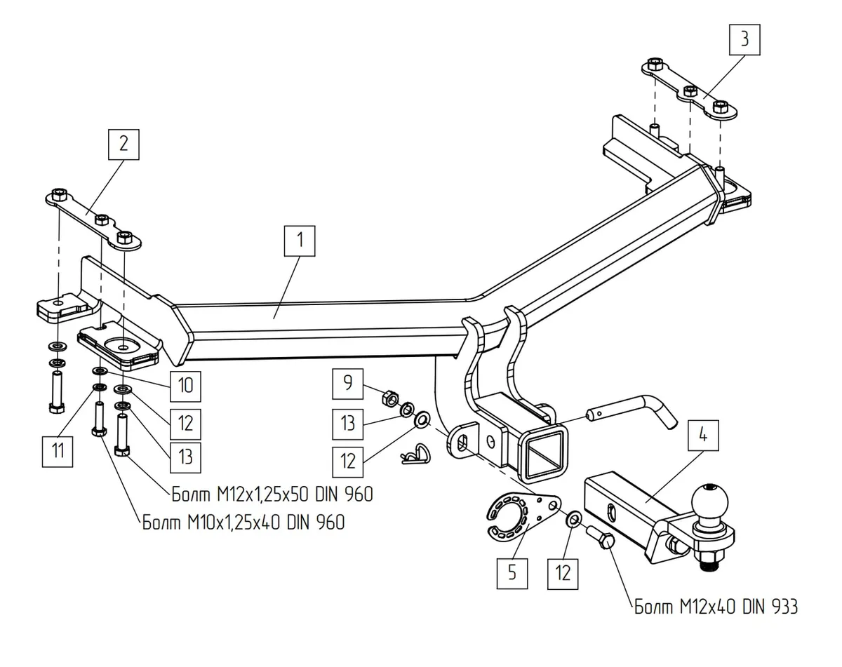 Фаркоп TowRus для GAC GS4 2024- Арт. 299415 299415 в Омск