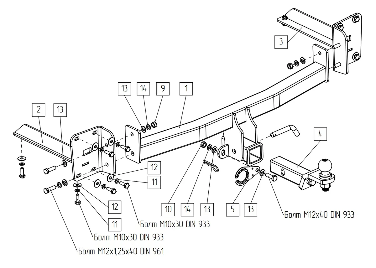Фаркоп TowRus для Volkswagen Teramont 2017-2022  269092 в Омск